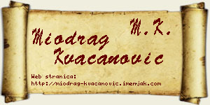 Miodrag Kvačanović vizit kartica
